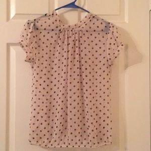 White polka dot blouse